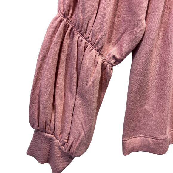 Lou and Grey Womens Size Large Soft Drop Sleeve Sweatshirt Gather Sleeve Pink - Picture 6 of 9